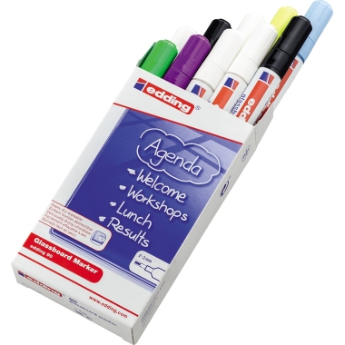 Glasboardmarker Edding 90999 10er Etui Trocken Abwischbar, Rundspitze 2-3mm