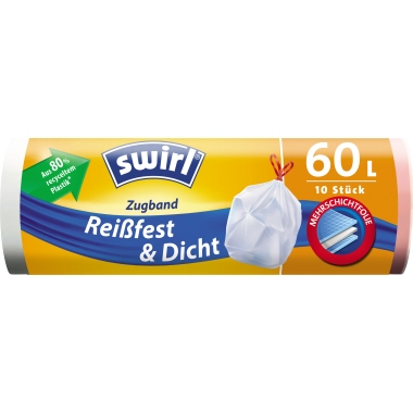 Müllbeutel Swirl 60L m. Zugband 