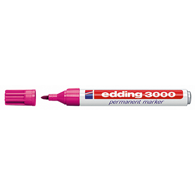 Permanentmarker edding 3000 rosa 1,5-3mm, Rundspitze