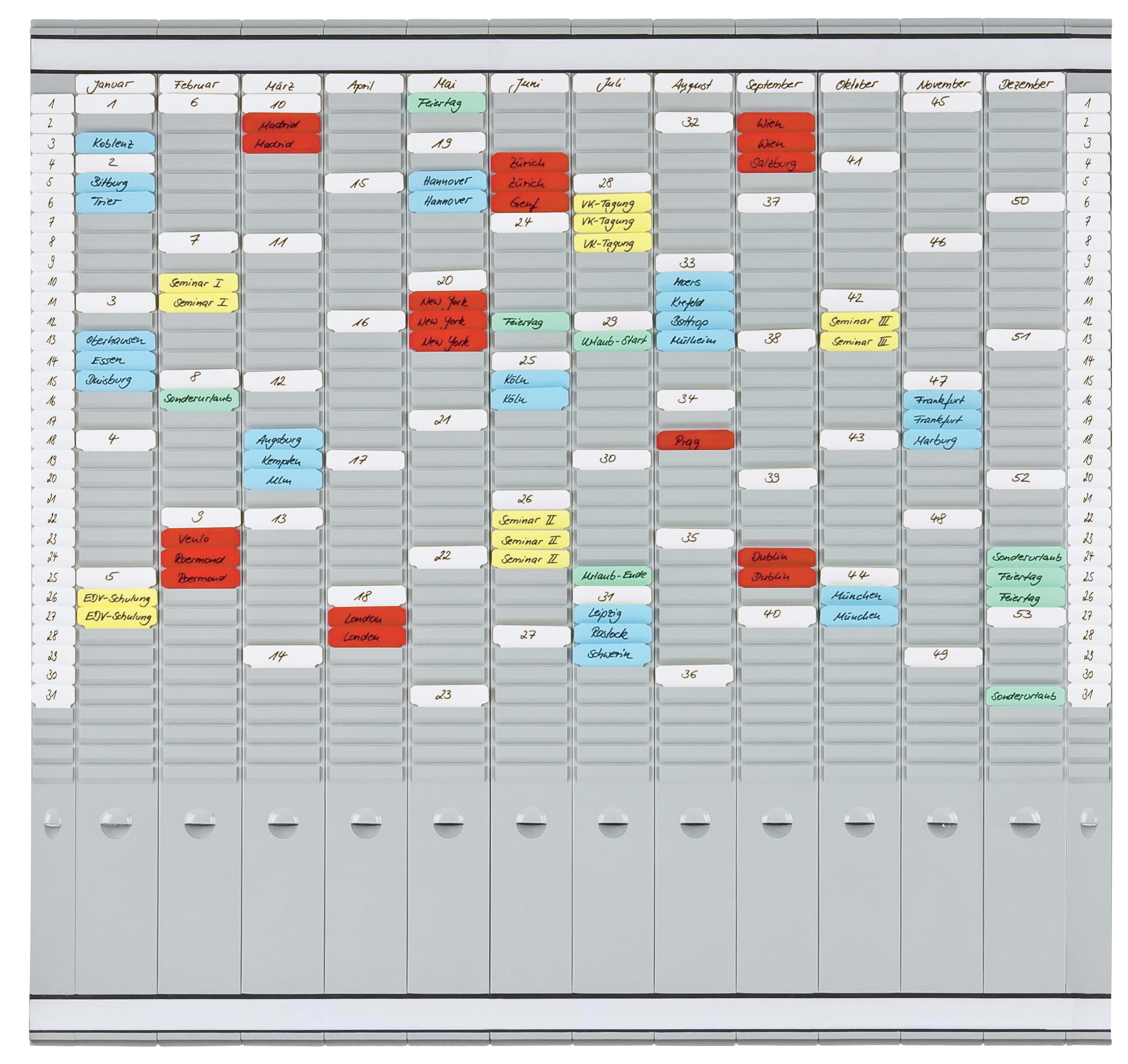 T-Kartentafel Franken PV-SET4 81,9x78cm 12 Module a 35 Schlitze hellgrau