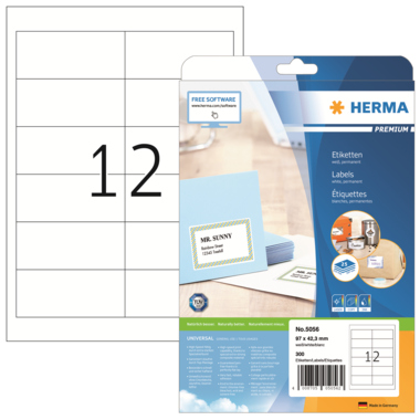 Etikett Herma 5056 97x42,3mm weiß Inkjet-, Laser- U. Kopier