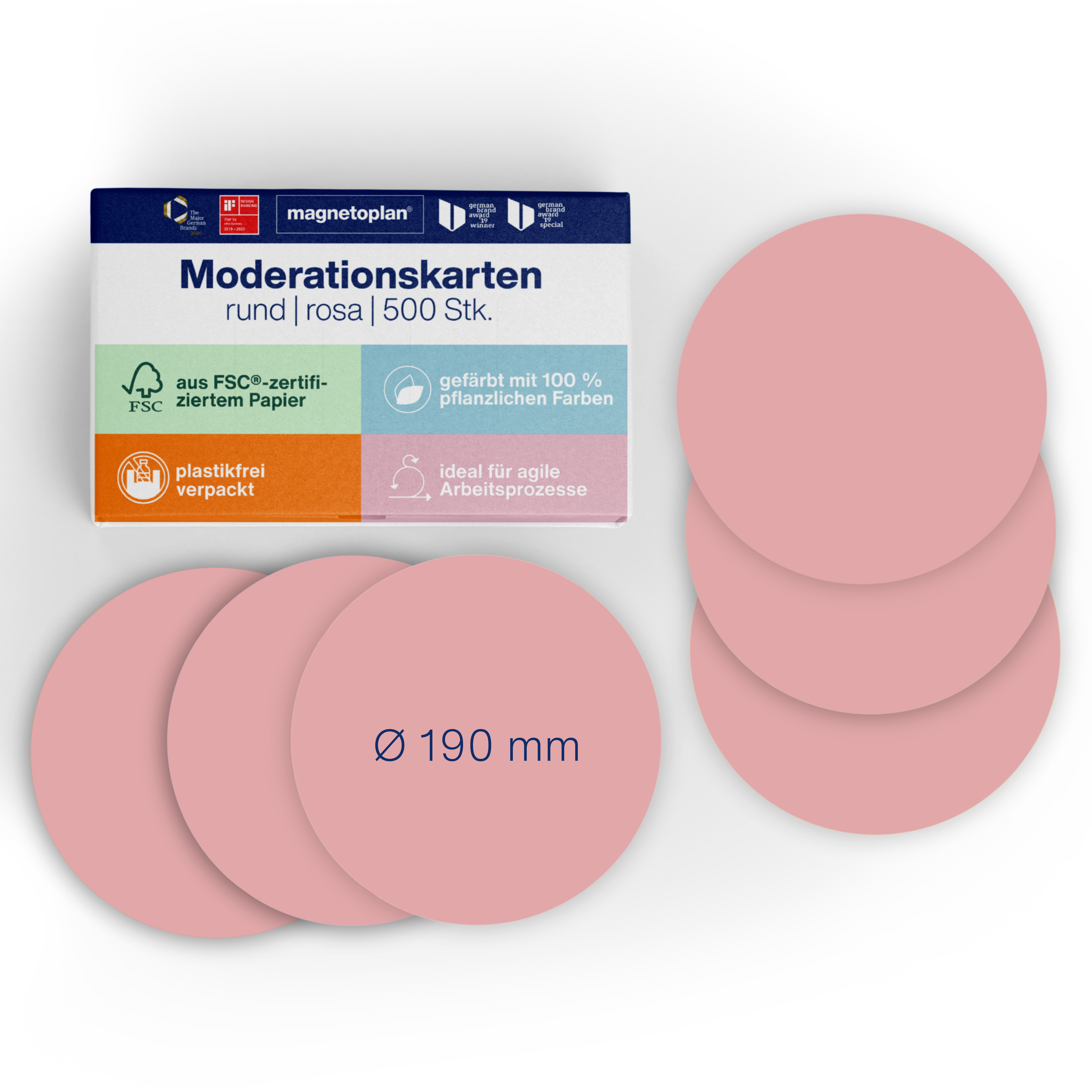Moderationsk. magnetoplan Kreis 19cm Rosa