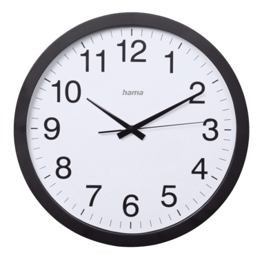 Wanduhr HAMA Aruba 00185876 geräuscharm 40cm, Schwarz/weiß