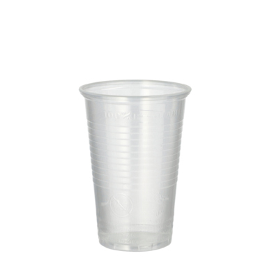 Trinkbecher Papstar 0,2L klar Mit Rillen, 12149