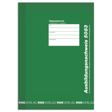 Ausbildungsnachweis RNK 5083 A4 Wöchentlich, Montalich 28 Blatt