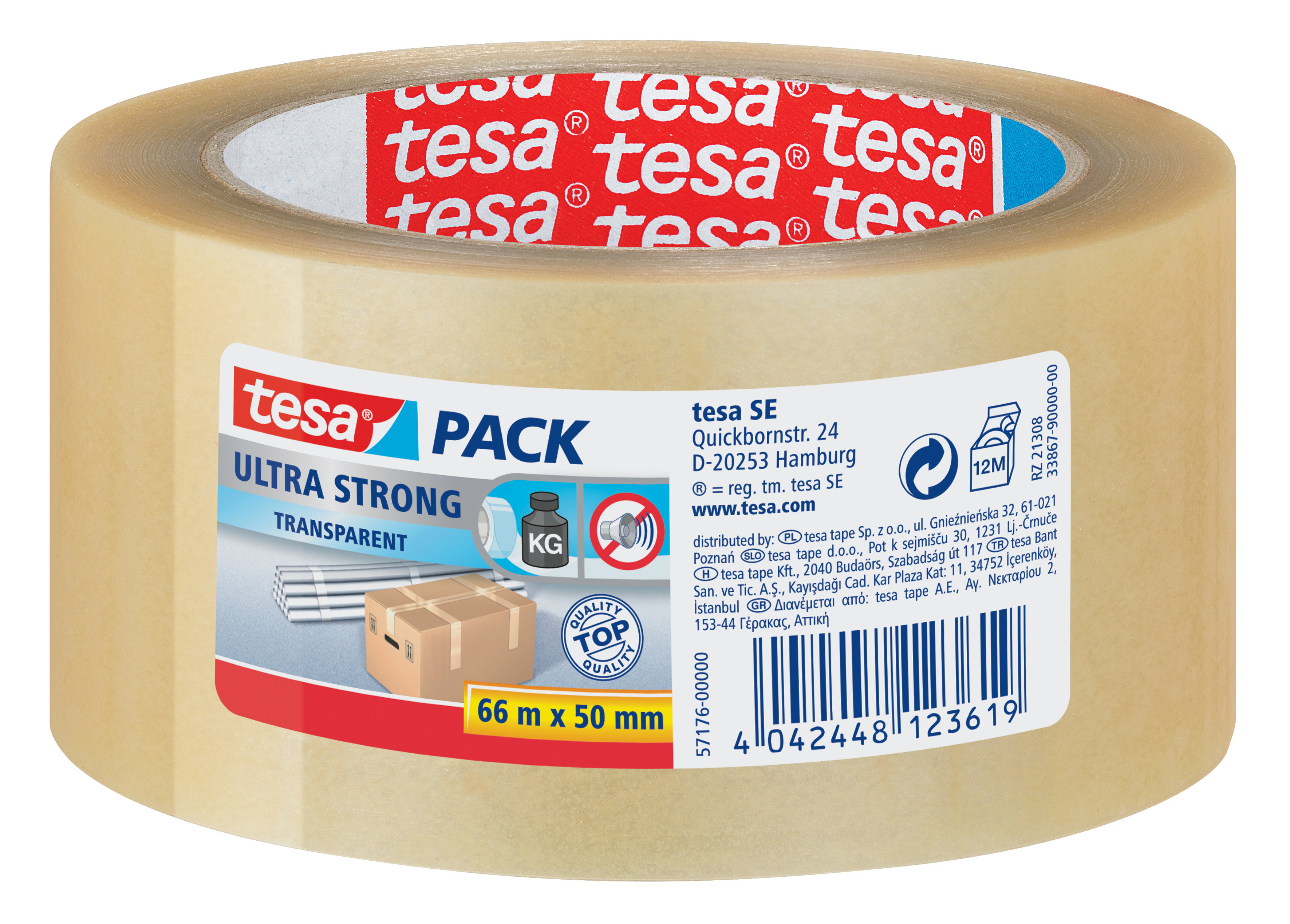 Packband Tesa 57176 66mx50mm transparent Pvc, ultra strong Qualität 4124 Ersatz