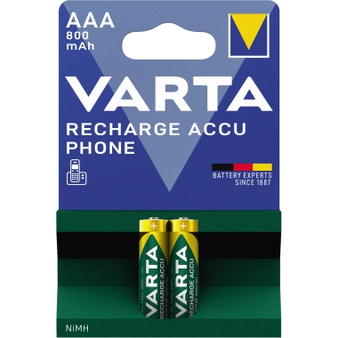 Akku Varta NiMH AAA HR03 1.2V 800mAh Retail Blister 2-Pack