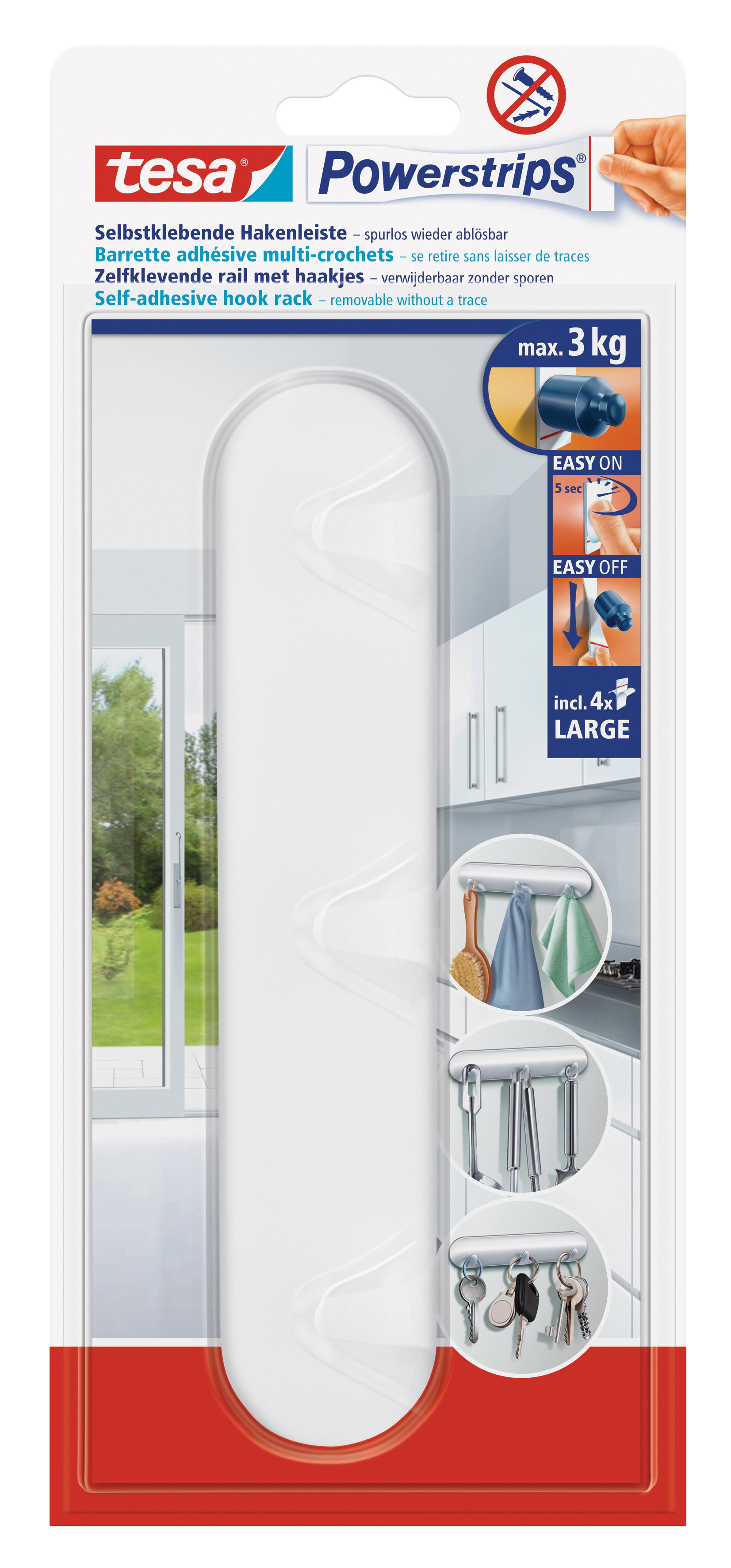 Klebehakenleiste Tesa 58094 weiß 