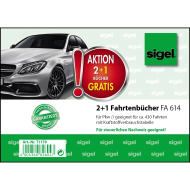 Fahrtenbuch Sigel T1179 A6 quer für Pkw