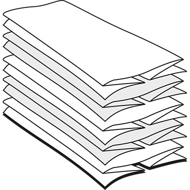 Papierhandt. 2lag 25x23cm weiß V-Falz, Eco, 4012104