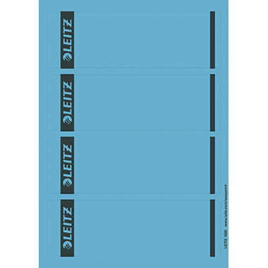 Rückenschild Leitz 1685/2 PC blau kurz/breit, selbstklebend, 100 Stück