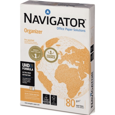 Kopierp. Navigator A4 80g weiß 2fach gel Ocht, Organizer