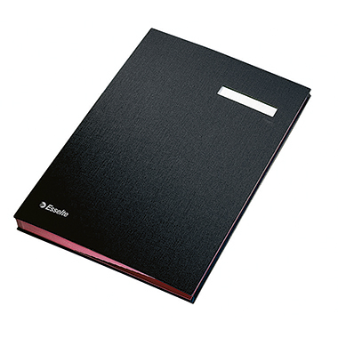 Unterschriftsmappe Esselte 621064 schw Schwarz 10 Fächer, Mit Pp Kaschiert