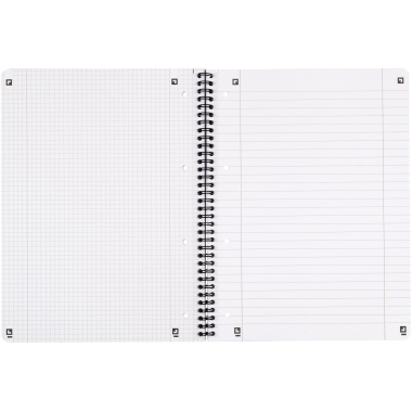 Collegblock Oxford 400101421 A4+ kar/lin Duo, kariert, liniert, blau/rot