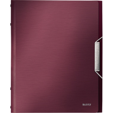 Ordnungsmappe Leitz 3995 Style A4 PP rot 6 Fächer, Bordeaux