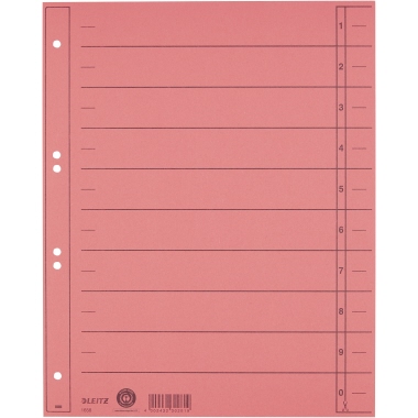 Trennblatt Leitz 1658 A4 rot Durchgefärbt