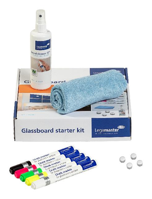 Starterkit Legamaster 125200 Glasboard 4 Chrommagnete, 5 Kreidemarker,