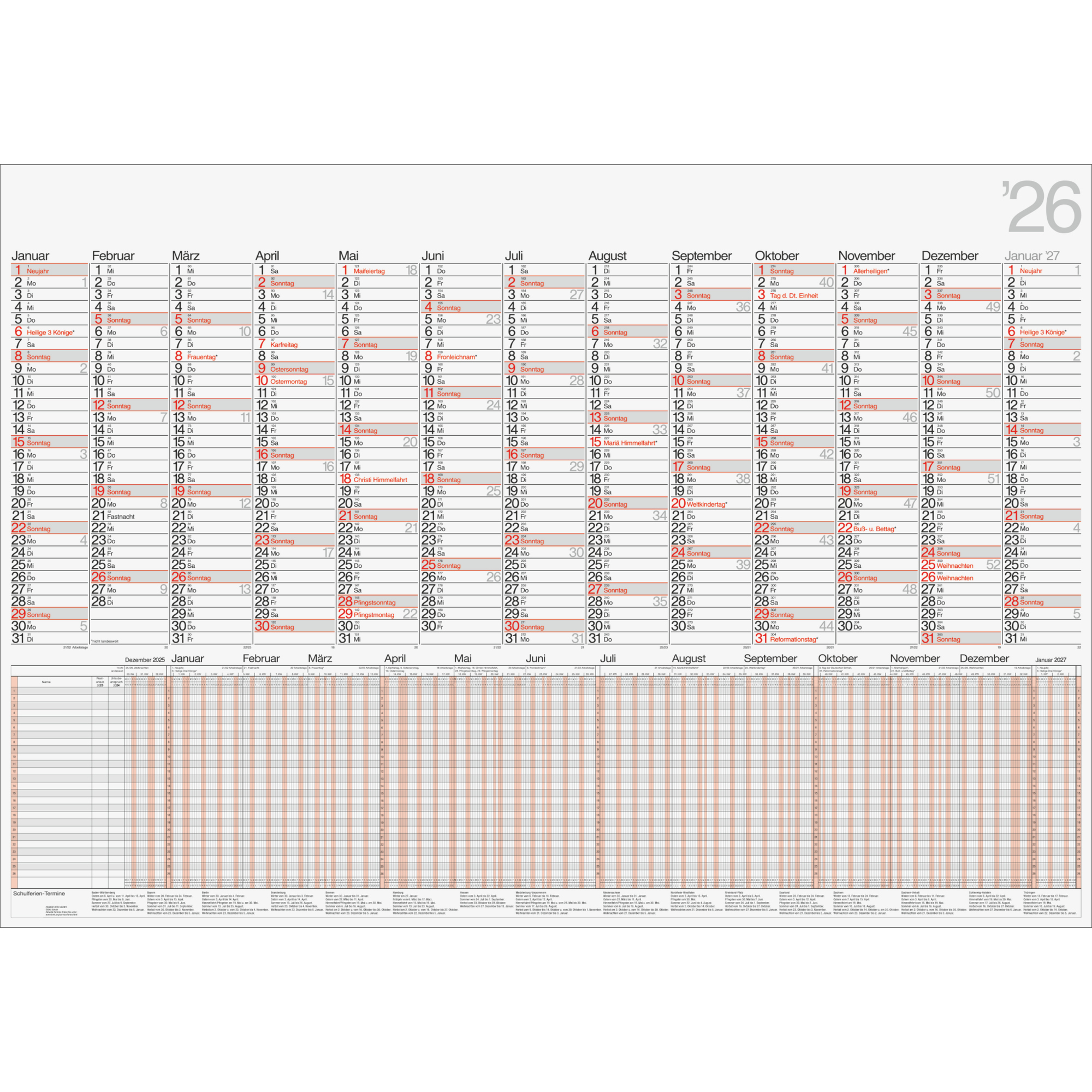 Plakatkalender rido 7033710 98 x 68,5 cm 