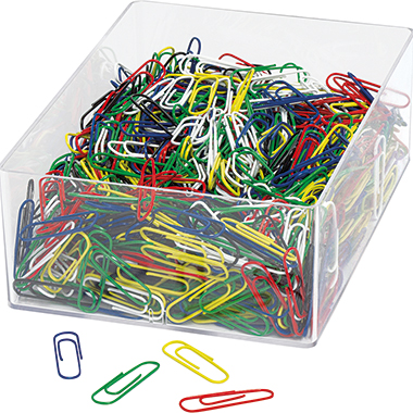 Büroklammer Wedo 27mm Metall f.sort. Kunststoffummantelung