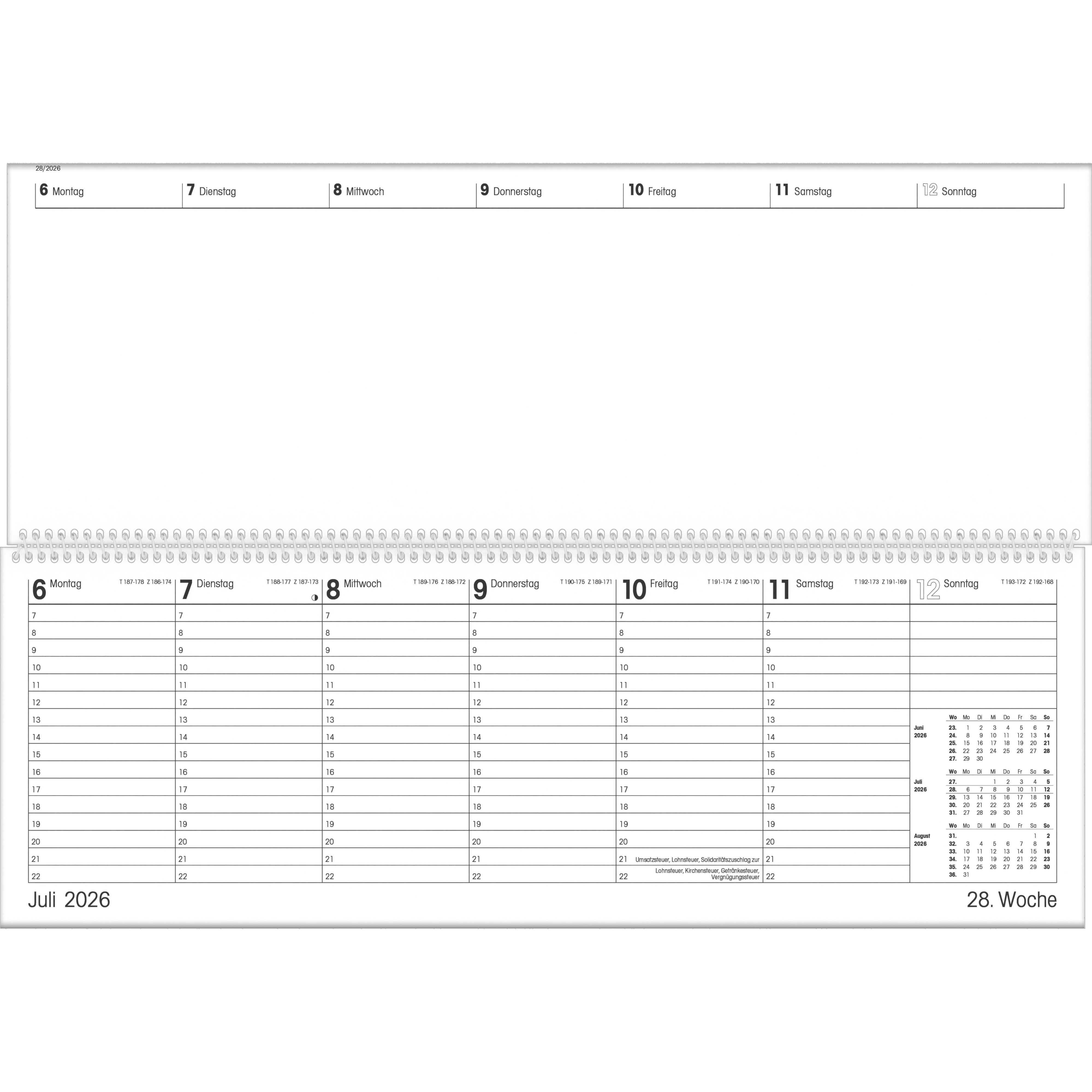Tischkalender Zettler 126-0700 1W/2S 