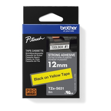 Schriftband Brother TZe-S631 schwarz/gelb 12mm x 8m 