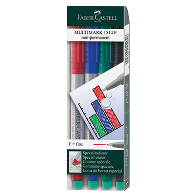 OHP-Marker Castell 1514 F 4er Etui Marker Multimark Multimark, Nonpermanent
