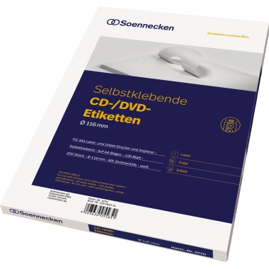 Etikett Soennecken CD/DVD 5770 116mm weiß