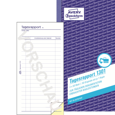 Tagesrapport Zweckf. 1301 105x200mm 2x50bl.