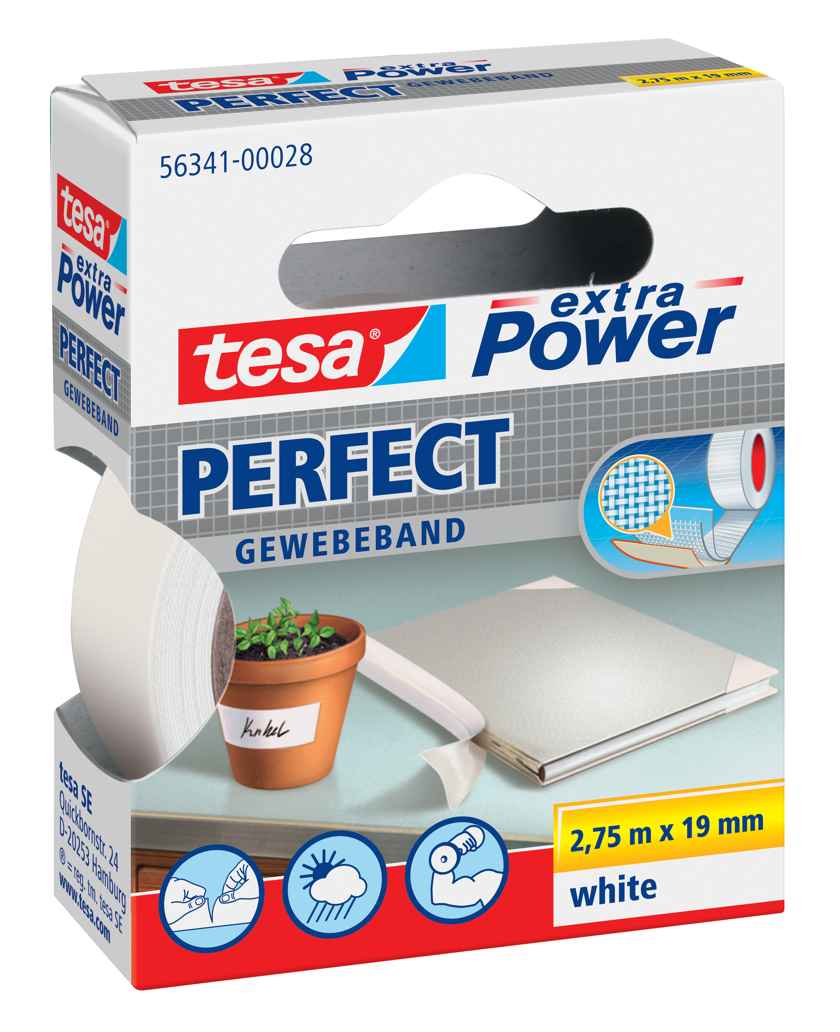 Gewebeband Tesa 56341 2,75mx19mm weiß
