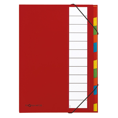 Pultordner Pagna 44133 A4 12tlg. rot Deskorganizer