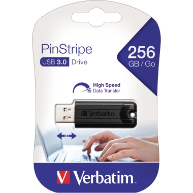 USB 3.0 Stick 256GB, PinStripe, schwarz 