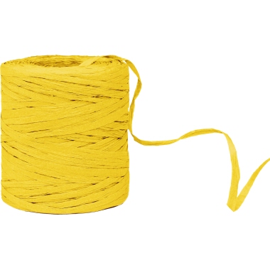 Geschenkbast Paper-Raffia 5mmx200m gelb Umweltfreundliches Papier, Breite 5-8mm