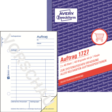 Auftragsbuch Zweckform 1727 A6 SD 2x40bl.