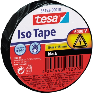 Isolierband Tesa 56192 10mx15mm schwarz 