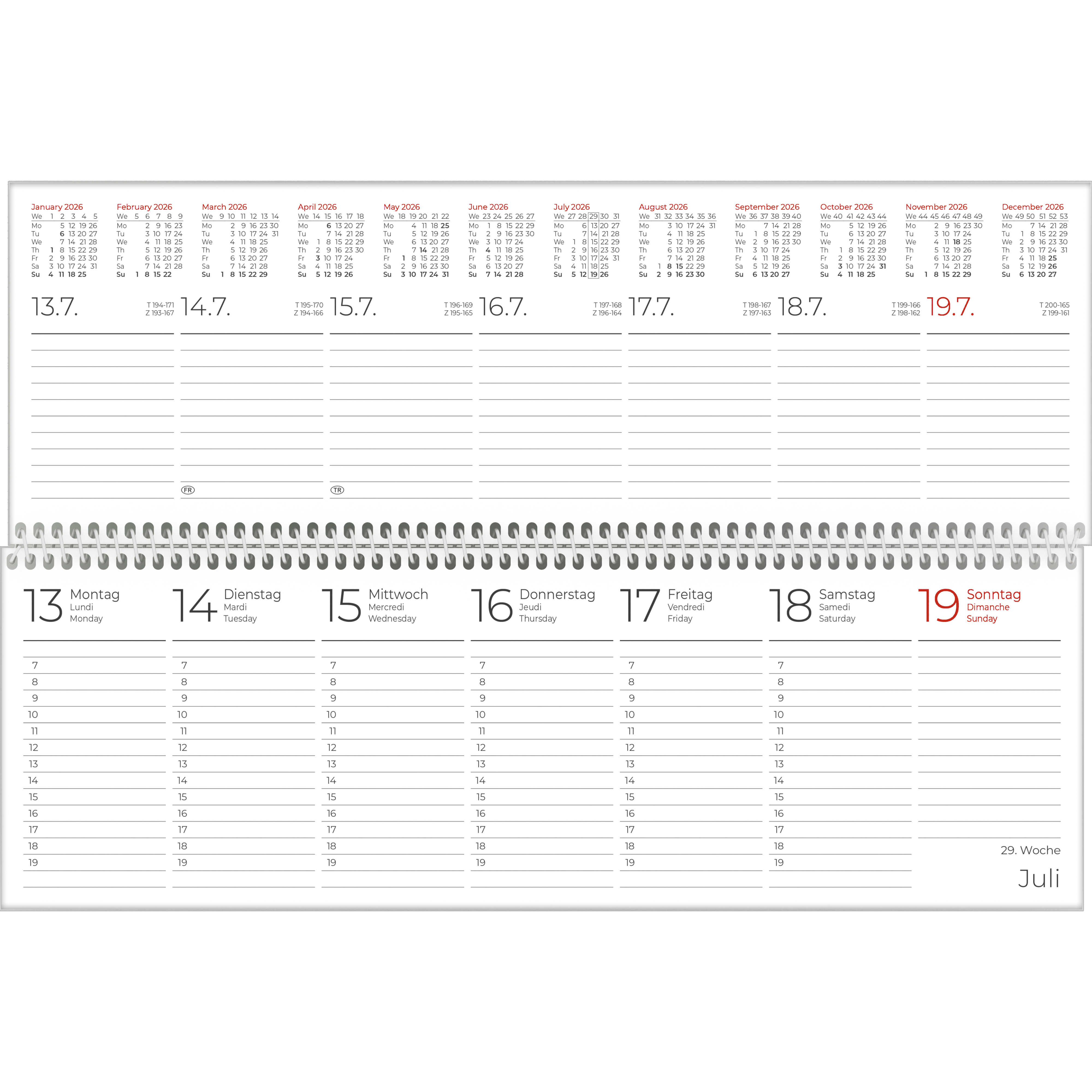 Tischkalender Zettler 116-0015 2S/1W 