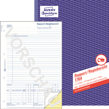 Rapport/Regiebericht Zweckf. 1769 A4 SD 2x40bl.