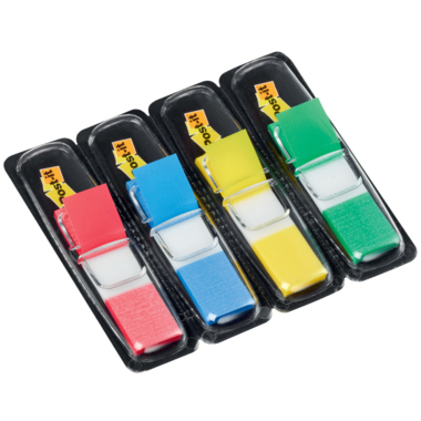 Haftstreifen Post-It Index 683-4 Mini Gelb, Rot, Blau, Grün
