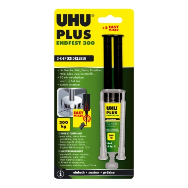 Klebstoff Uhu plus endfest 45650 15g Doppelkammerspritze Inkl. Statischem Mis