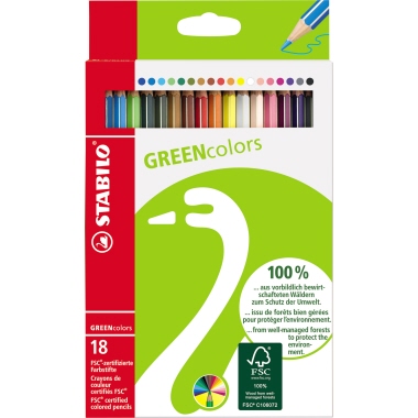 Farbstift Stabilo 6019 Greencolors Etui á 18 Stück