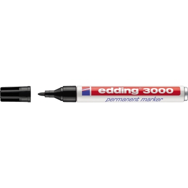 Permanentmarker Edding 3000 schwarz 1,5-3mm, Rundspitze