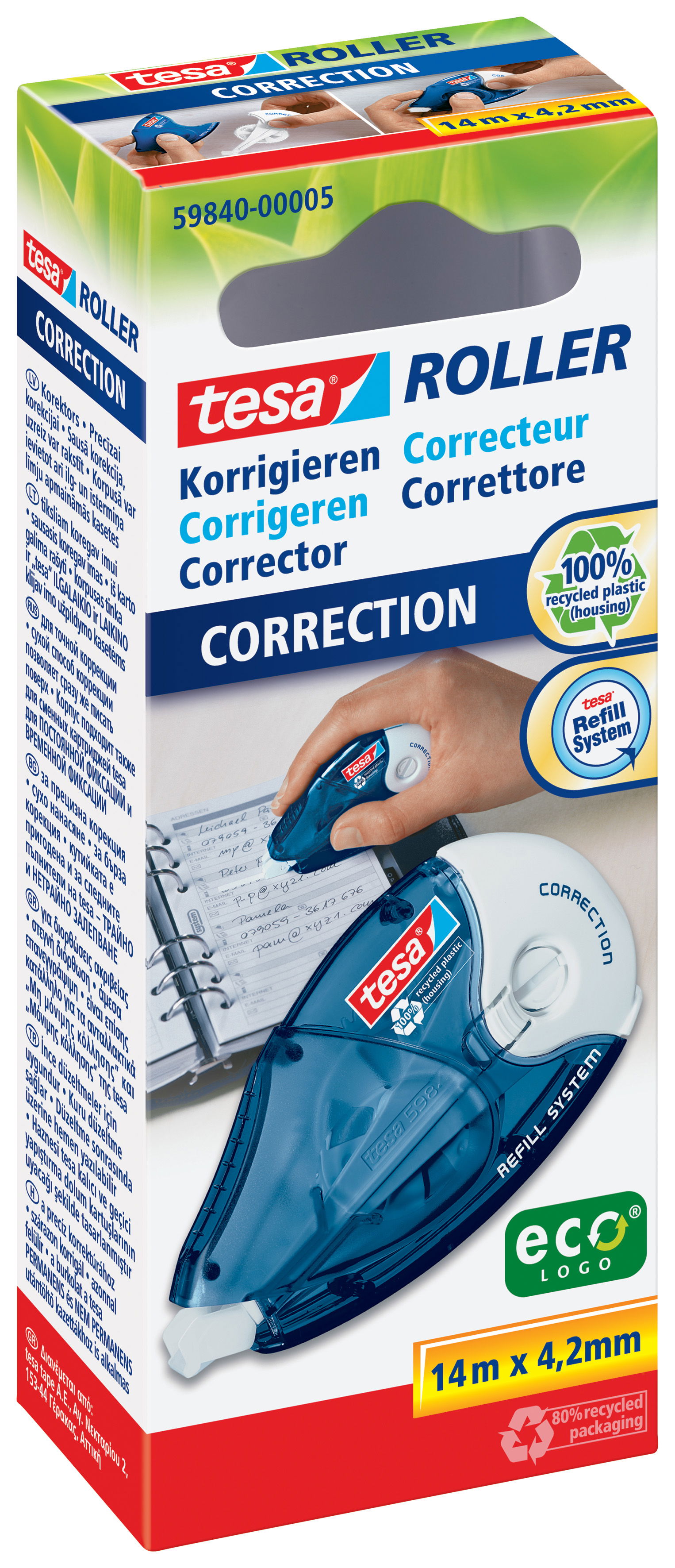 Korrekturroller Tesa 59840 4,2mm 