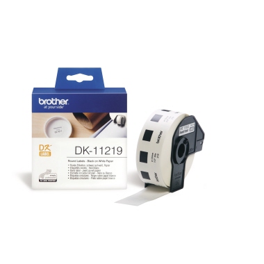 Rundetiketten Brother DK11219 12mm s/w 1000St.