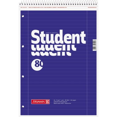 Collegeblock Brunnen 106791101 A4 Lin27 Liniert Mit Randlinie Innen, 80 Blatt