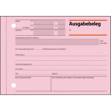 Ausgabebeleg Sigel AG 615 A6 rosa 50Bl 