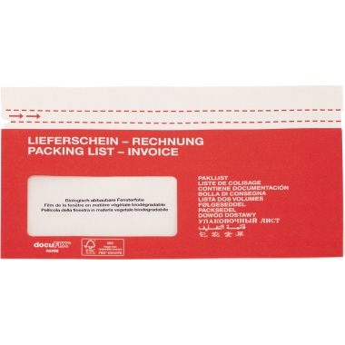 Dokumententasche docuFIX® DIN lang Papier mit Fenster mit Druck 500 Stück