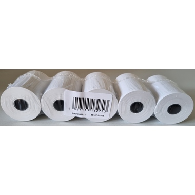 Additionsr. Thermo 57mmx25m/12mm 5 Stück weiß mit Lastschriftaufdruck