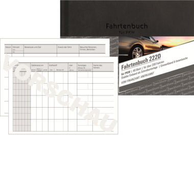 Fahrtenbuch Zweckf. 222D A6 Hardcover-einband