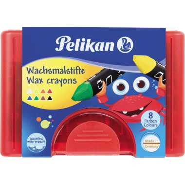 Wachsmalstifte Pelikan 722942 8er Etui Dreieckig Wasserfest