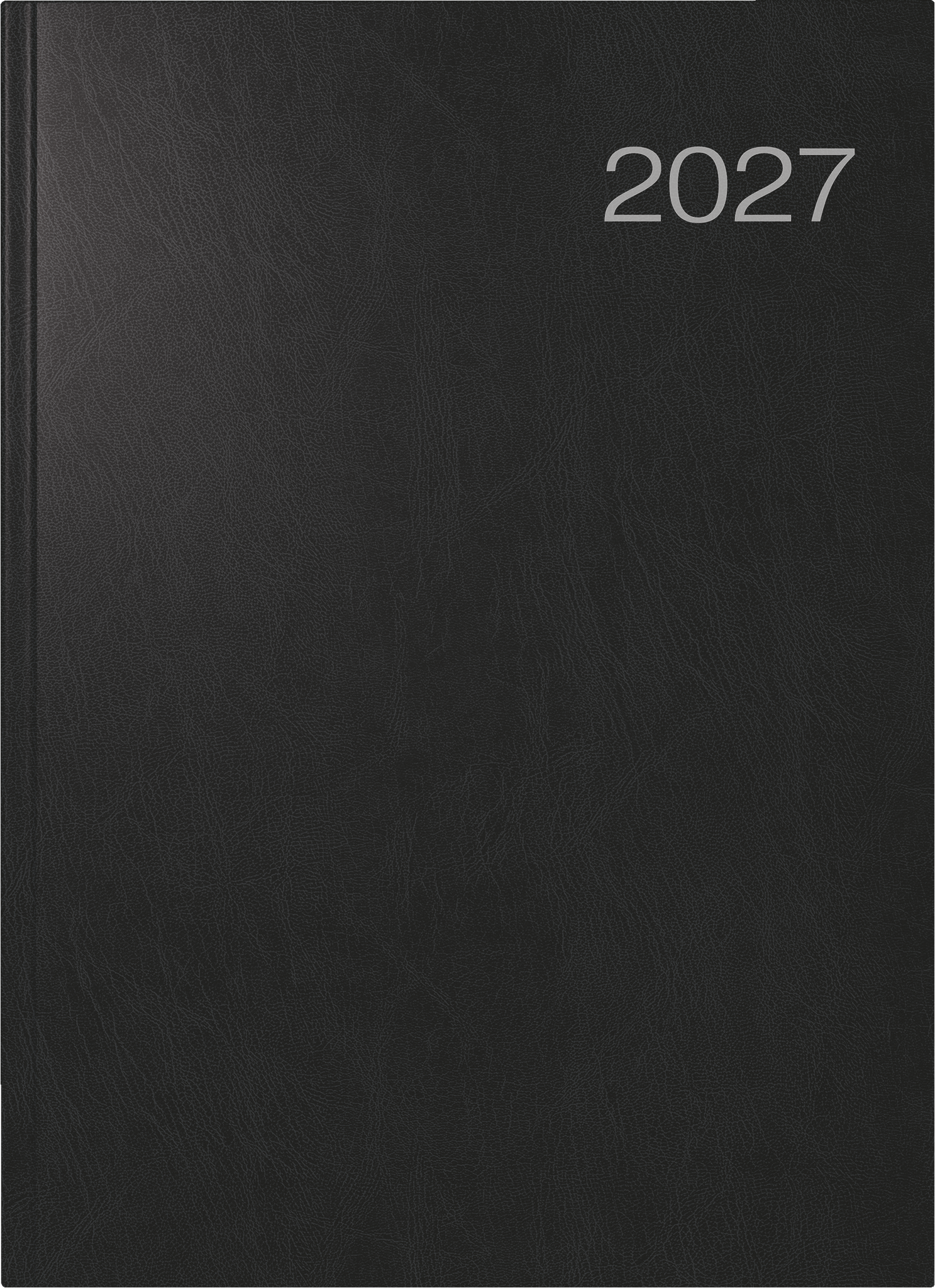 Buchkalender 27503 A4 1S/1T schwarz 7-21 Uhr, 384 Seiten, 80G/M², Vierspra