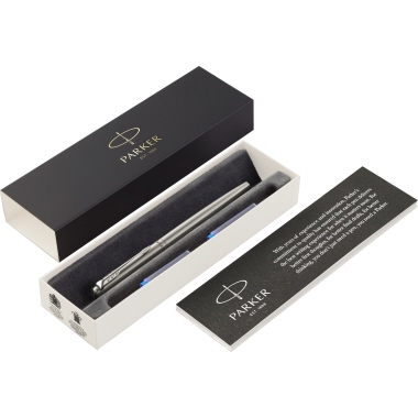Füllhalter Parker Jotter Quink M silber nachtblau, Edelstahl